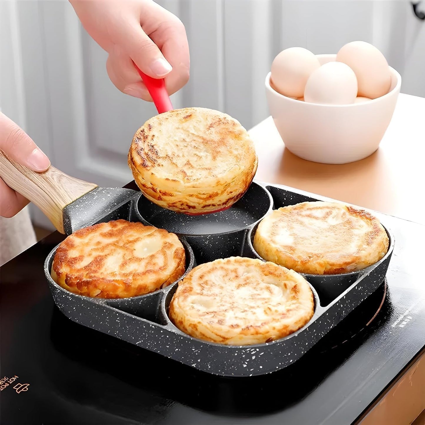 EggMaster™ 4-Hole Pan – Quick, Even Cooking